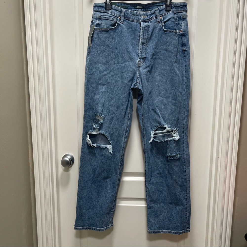 🆕Super High Rise Distressed Straight Jeans-14🆕